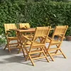Image de Vidaxl Ensemble Ã DÃ®ner De Jardin 5 Pcs Bois De Teck Massif