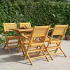 Image de vidaXL Vidaxl Ensemble À Dîner De Jardin 5 Pcs Bois De Teck Massif