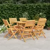 Image de vidaXL Ensemble à manger de jardin 7 pcs Bois de teck solide