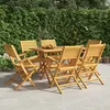 Image de Vidaxl Ensemble Ã DÃ®ner De Jardin 7 Pcs Bois De Teck Solide
