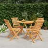 Image de vidaXL Ensemble à manger de jardin 5 pcs Bois de teck massif
