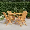 Image de vidaXL Ensemble à manger de jardin 5 pcs Bois de teck massif