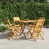 Image de Vidaxl Ensemble Ã DÃ®ner De Jardin 5 Pcs Bois De Teck Massif