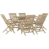Image de vidaXL Salon de jardin 7 pcs gris bois de teck solide3155044