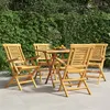 Image de vidaXL Chaises de jardin pliantes lot de 4 56x63x90cm bois massif teck