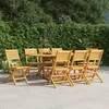 Image de Vidaxl Chaises De Jardin Pliantes 8 Pcs 47x62x90 Cm Bois Massif Teck