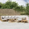 Image de vidaXL Salon de jardin 12 pcs avec coussins gris clair bambou3155099