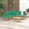 Image de vidaXL Salon de jardin 6 pcs avec coussins vert bambou3155143