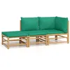 Image de vidaXL Salon de jardin 3 pcs avec coussins vert bambou3155172