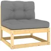 Image de Vidaxl Salon De Jardin 4 Pcs Avec Coussins Gris FoncÃ© Bambou