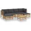 Image de Salon De Jardin 7 Pcs Avec Coussins Gris FoncÃ© Bambou
