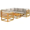 Image de vidaXL Vidaxl Salon De Jardin 7 Pcs Avec Coussins Gris Clair Bois Massif