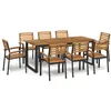 Image de vidaXL Vidaxl Ensemble À Manger De Jardin 9 Pcs Bois D'acacia Solide Et Métal