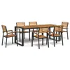 Image de Vidaxl Ensemble Ã Manger De Jardin 7 Pcs Bois D'acacia Solide Et MÃ©tal