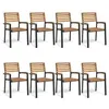 Image de vidaXL Chaises de jardin empilables lot de 8 bois d'acacia et métal3155427