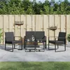 Image de vidaXL Ensemble à manger de jardin avec coussins 5 pcs noir rotin PP