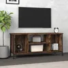 Image de vidaXL Meuble TV chÃªne fumÃ© 102x35x45 cm bois d'ingÃ©nierie