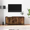 Image de vidaXL Meuble TV avec portes chêne fumé 102x35x45 cm bois d'ingénierie