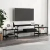 Image de vidaXL Meuble TV noir 197x35x52 cm bois d'ingénierie826325