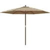 Image de vidaXL Vidaxl Parasol De Jardin Avec Mât En Bois Taupe 299x240 Cm