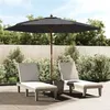 Image de vidaXL Parasol de jardin avec mât en bois noir 299x240 cm