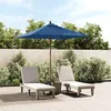 Image de vidaXL Vidaxl Parasol De Jardin Avec Mât En Bois Bleu Azuré 198x198x231 Cm