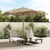 Image de vidaXL Parasol de jardin avec mât en bois taupe 300x300x273 cm