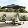 Image de vidaXL Parasol de jardin avec mât en bois noir 300x300x273 cm