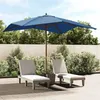Image de vidaXL Parasol de jardin avec mât en bois bleu azuré 300x300x273 cm