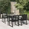 Image de vidaXL Ensemble à manger de jardin 5 pcs Noir Rotin PVC
