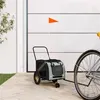 Image de vidaXL Remorque de vélo pour animaux de compagnie gris et noir93888