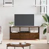 Image de vidaXL Meuble TV chêne marron 102x33x45 cm bois d'ingénierie et fer831792