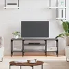Image de vidaXL Meuble TV sonoma gris 121x35x45 cm bois d'ingÃ©nierie et fer