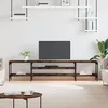 Image de Vidaxl Meuble Tv ChÃªne FumÃ© 201x35x45 Cm Bois D'ingÃ©nierie Et Fer