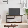 Image de vidaXL Meuble TV chêne marron 103x38x46,5cm bois d'ingénierie et acier831827