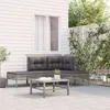 Image de vidaXL Salon de jardin 4 pcs avec coussins Gris Résine tressée319662
