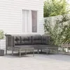 Image de vidaXL Salon de jardin 5 pcs avec coussins Gris Résine tressée319664