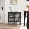 Image de vidaXL Buffet noir 70x35x70 cm verre et acier