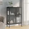 Image de vidaXL Buffet noir 75x35x105 cm verre et acier353003