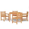 Image de Vidaxl Ensemble Ã DÃ®ner De Jardin 5 Pcs Bois De Teck Massif