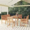 Image de vidaXL Ensemble à manger de jardin 5pcs Bois de teck massif