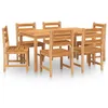 Image de vidaXL Vidaxl Ensemble À Dîner De Jardin 7 Pcs Bois De Teck Solide