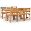 Image de vidaXL Vidaxl Ensemble À Dîner De Jardin 7 Pcs Bois De Teck Solide