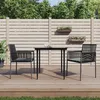 Image de vidaXL Vidaxl Chaises De Jardin Et Coussins Lot De 2 Noir 54x60,5x83,5 Cm