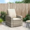 Image de vidaXL Vidaxl Fauteuil Inclinable De Jardin Avec Coussins Marron Clair Rotin