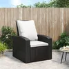 Image de vidaXL Vidaxl Fauteuil Inclinable De Jardin Avec Coussins Noir Résine Tressée