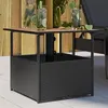 Image de vidaXL Table de jardin avec trou de parasol noir résine tressée364117