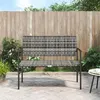 Image de vidaXL Banc de jardin à 2 places gris résine tressée