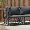 Image de Vidaxl CanapÃ© D'angle De Jardin Avec Coussins Anthracite Tissu TissÃ©