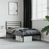 Image de vidaXL Cadre de lit métal avec tête de lit noir 107x203 cm